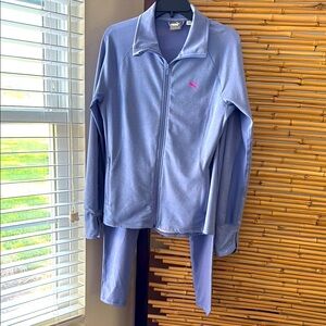Puma Light Purple Track Jacket and Pants Set Medium EUC
